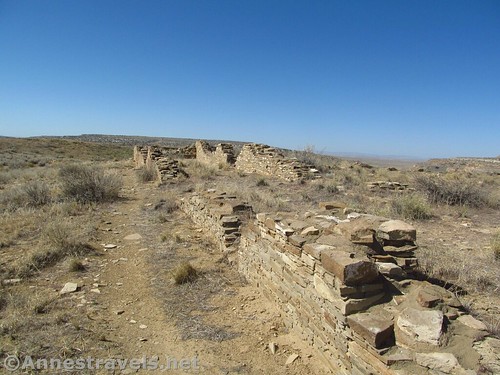 Social trail along the walls of Pueblo Alto, Chaco Culture National Historical Park, New Mexico