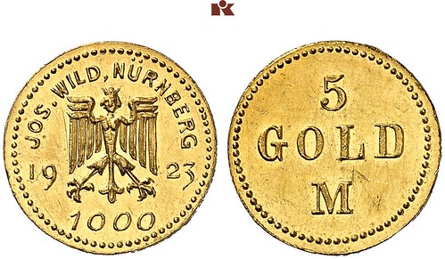 Josef Wild. 5 gold marks 1923