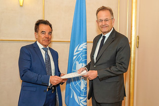 NEW PERMANENT OBSERVER OF THE EUROPEAN PUBLIC LAW ORGANIZATION PRESENTS LETTER OF NOMINATION TO THE DIRECTOR-GENERAL OF THE UNITED NATIONS OFFICE AT GENEVA