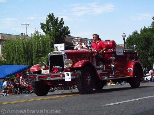 Vintage fire engine in the Days of '47 Parade, Salt Lake City, Utah