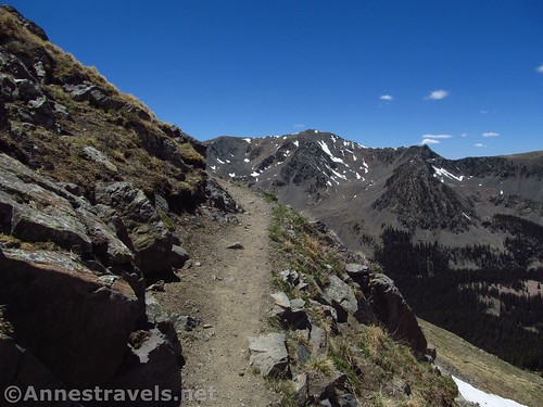 The Wheeler Peak Trail seems to hang off the edge of the mountain in places, Carson National Forest, New Mexico