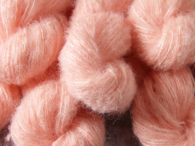 Fuzzy Lace – Brushed Baby Suri Alpaca & Silk hand dyed yarn 50g – ‘Baby Cakes’