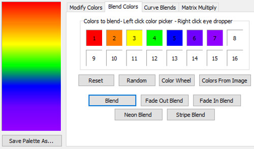 Visions of Chaos Color Palette Editor