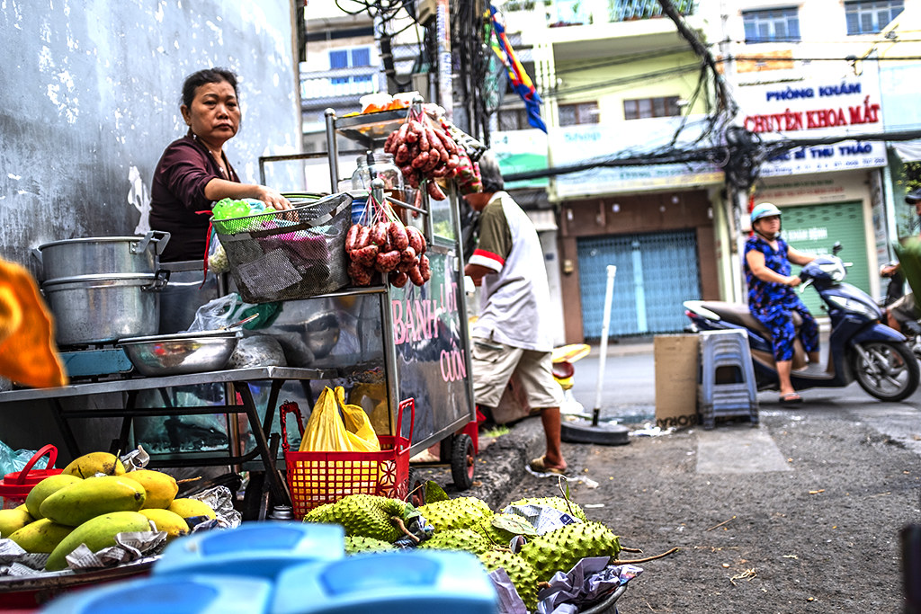 Banh cuon lady in District 6 alley--Saigon