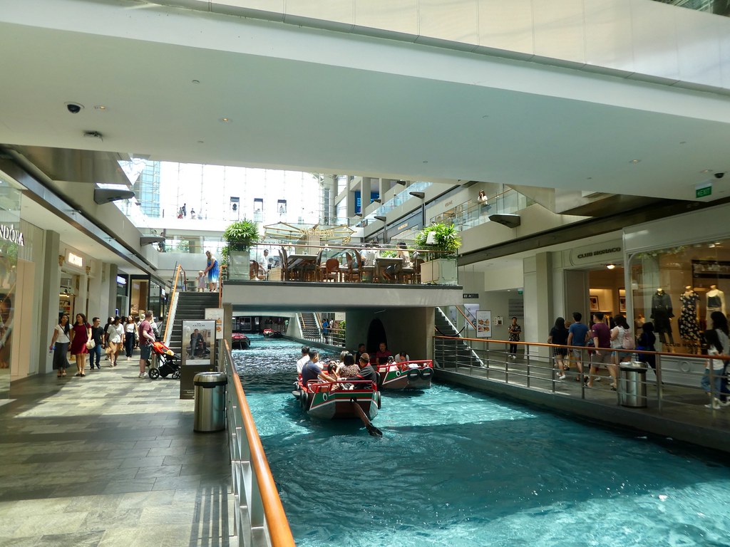 The canal running through the Shoppes at Marina Bay Sands Mall, Singapore 