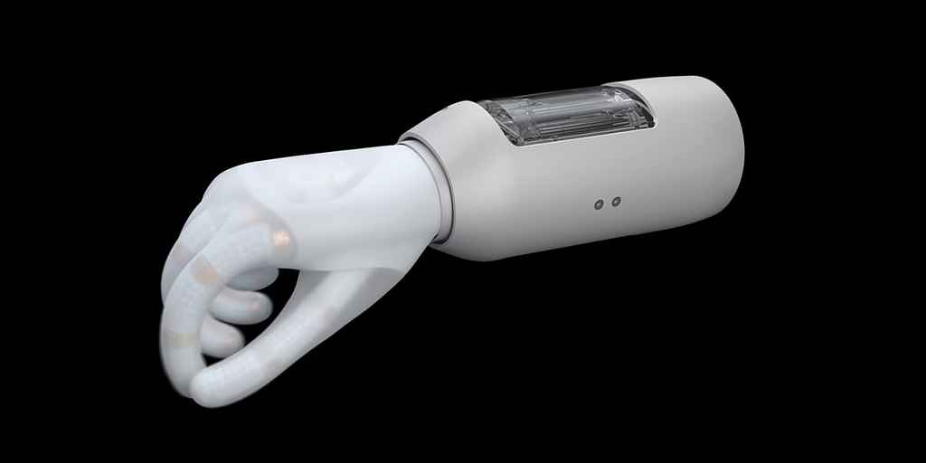 Une main robotique pneumatique qui a un toucher doux