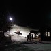 Úprava svahu po silvestrovském večerním lyžování