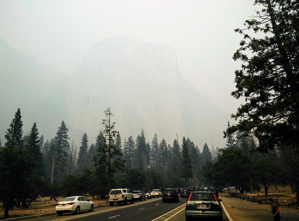 El Capitan view in the mist of fire smoke - Yosemite 2018