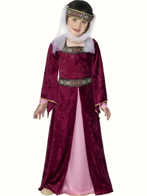 Maid Marion Medieval fancy dress costume Girls Pink Outfit School World Book Day