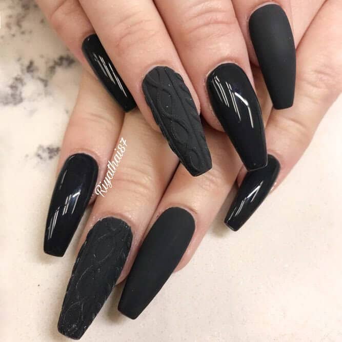 42+Best Black Acrylic Nail Designs for Beautiful Style ...