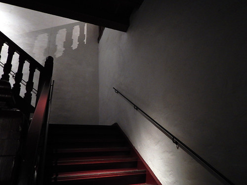 Stairs with shadows at a church/gallery in Copenhagen, Denmark