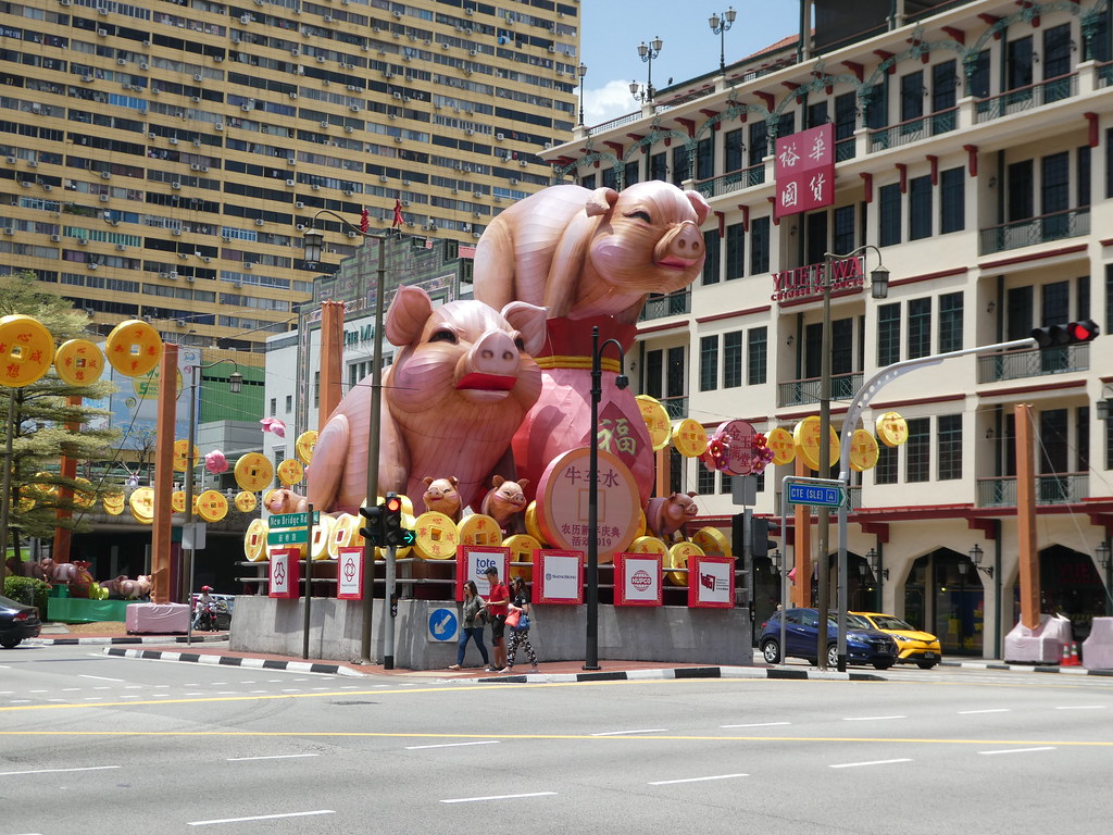 Year of the Pig statue in Chinatown, Singapore