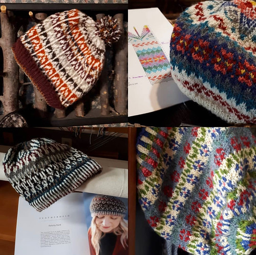 Heids that Paulette knit in December from her Milarrochy Heids book by Kate Davies