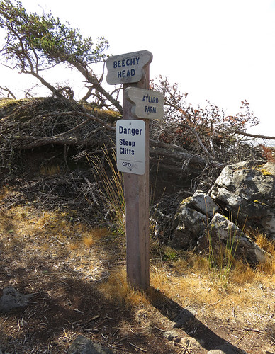 Directional signs at East Sooke Park on Vancouver Island, Canada