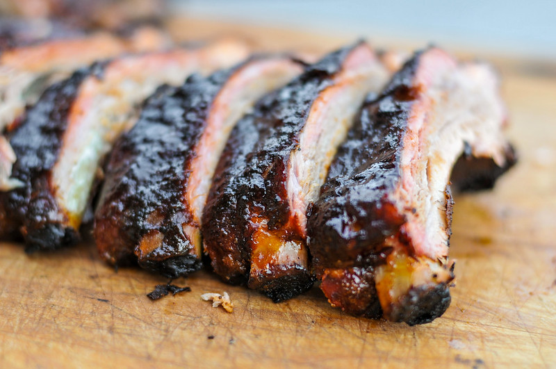 Cherry-sauced and Smoked Ribs
