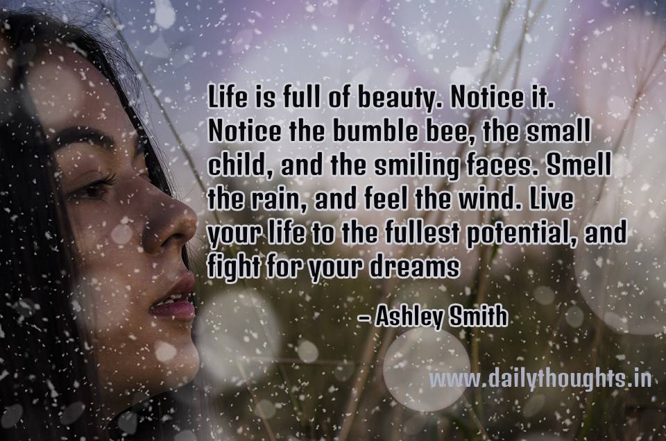 Ashley smith quote life is full of beauty