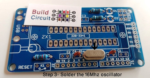 Step 3- Solder the 16Mhz oscillator