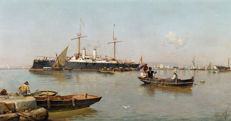 Guillermo Gómez Gil - Vista del puerto de Málaga (1896)