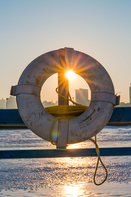 Frozen Pier Ring Sunset