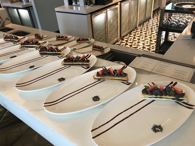 dessert plates, Flame Restaurant