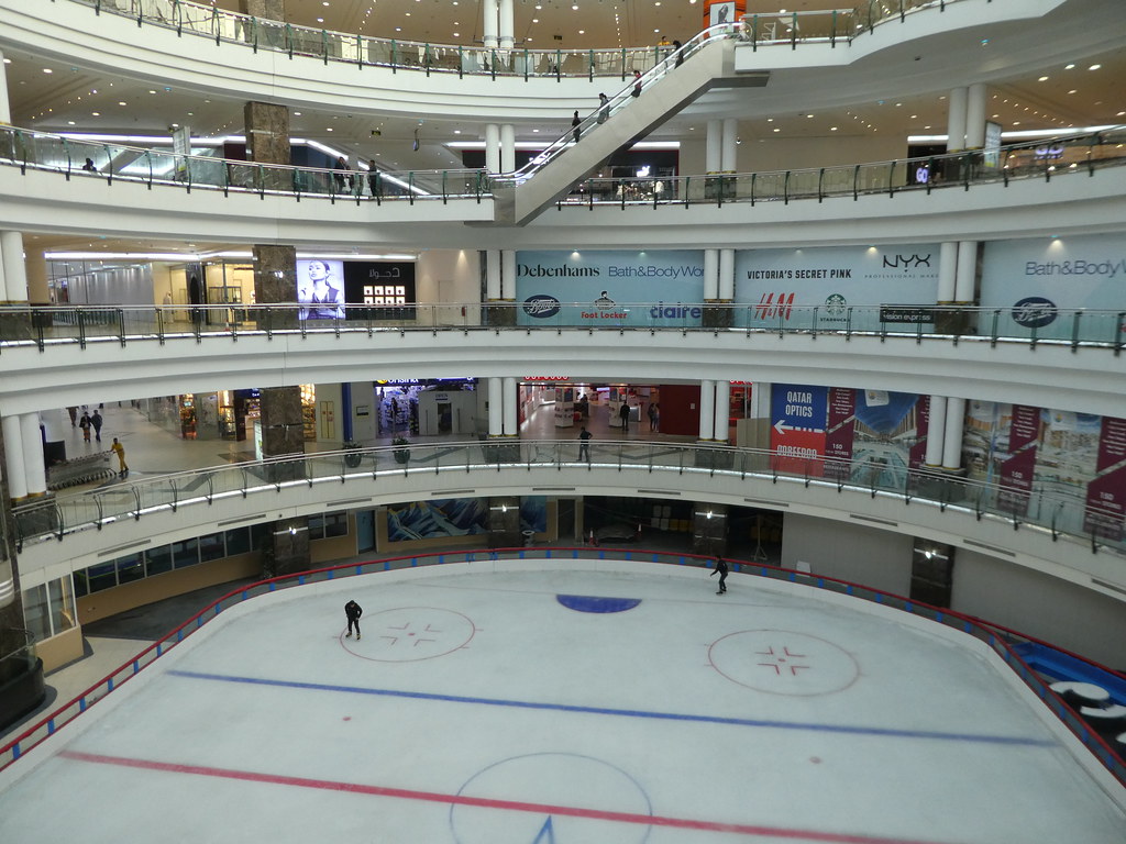 The large ice rink in the City Center Mall, West Bay, Doha