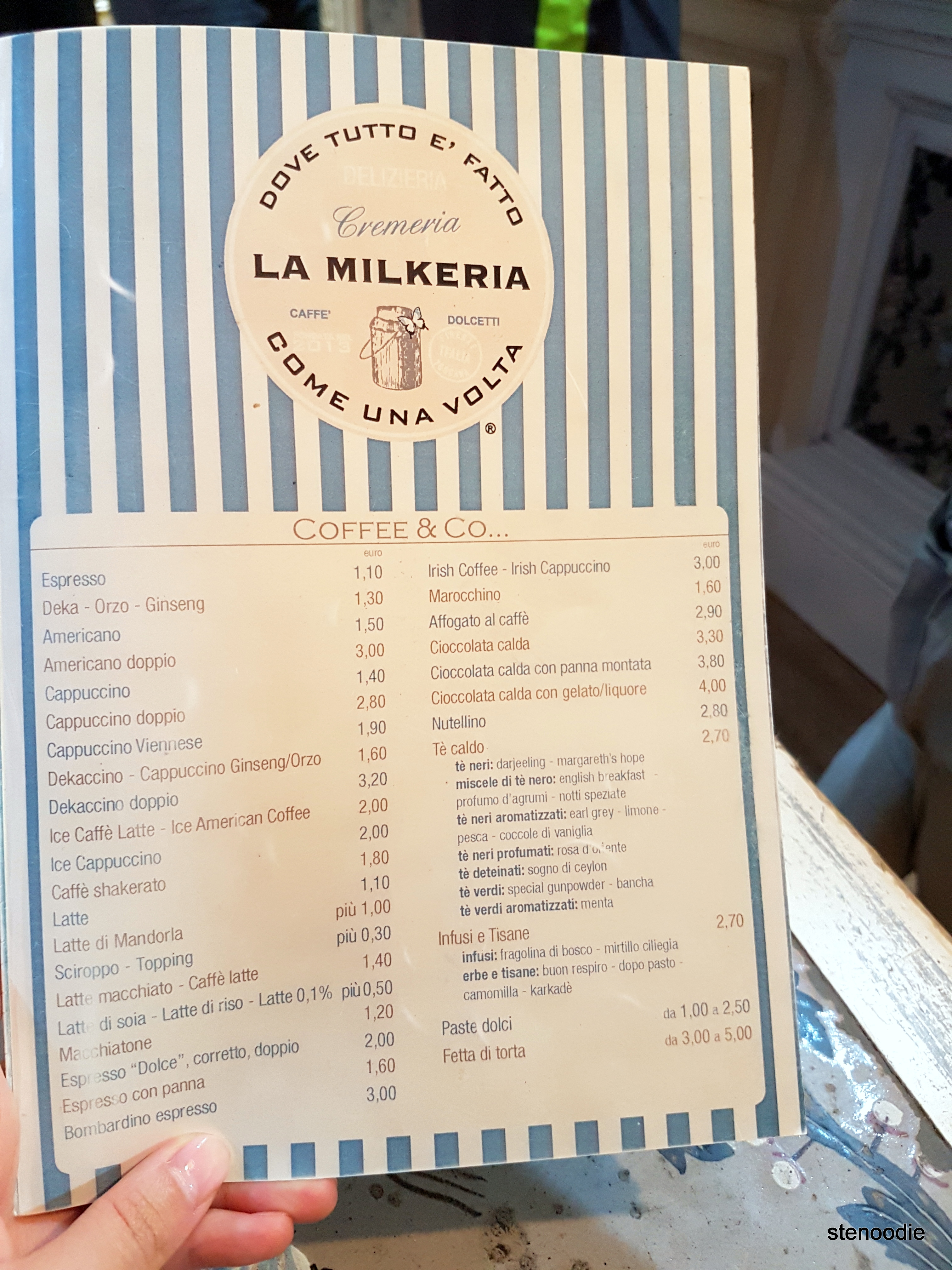 La Milkeria menu and prices
