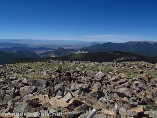 Views north to Colorado's 14ers from Gold Hill in Carson National Forest, New Mexico