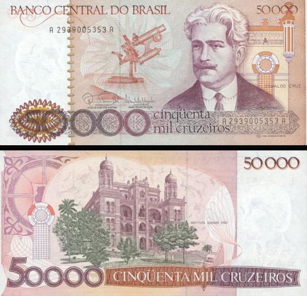 50 000 cruzeiros Brazília 1985, P204c