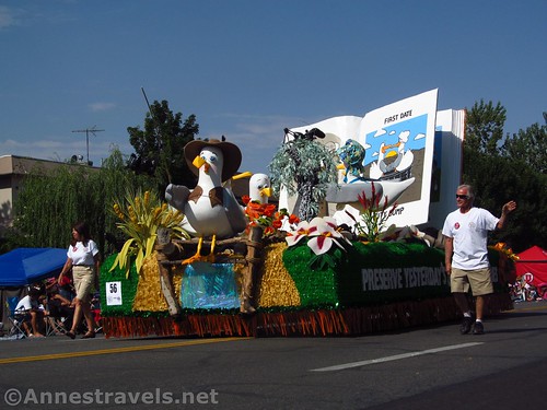 A duck promoting literacy in the Days of '47 Parade 2016, Salt Lake City, Utah