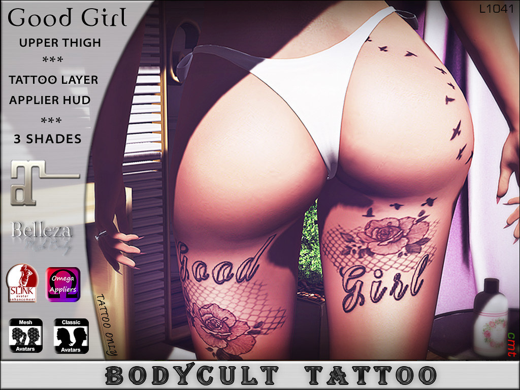 BodyCult Tattoo Good Girl Leg Upper Thigh L1041