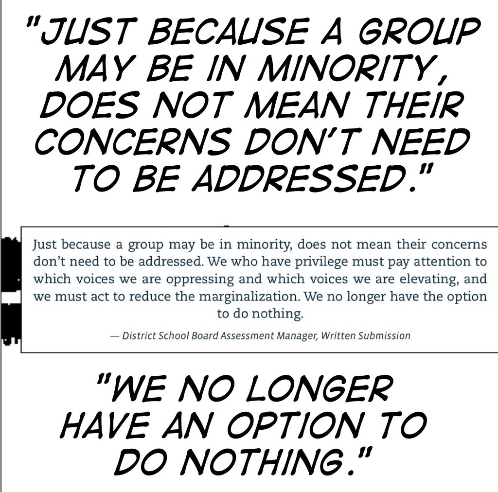 Educational Postcard: "Just because a group may be in minority, does not mean their concerns don't need to be addressed. We no longer have an option to do nothing."