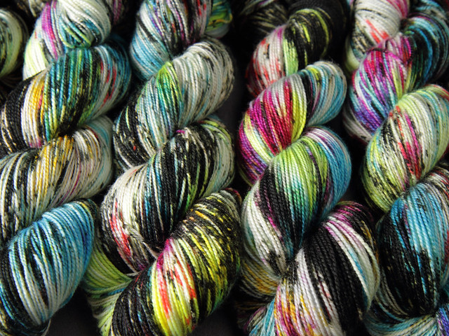 Favourite Sock – pure merino 4 ply/fingering hand dyed superwash wool yarn 100g – ‘Flyposting’