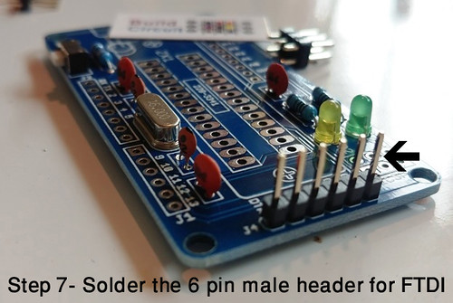 Step 7- Solder the 6pin male header for FTDI