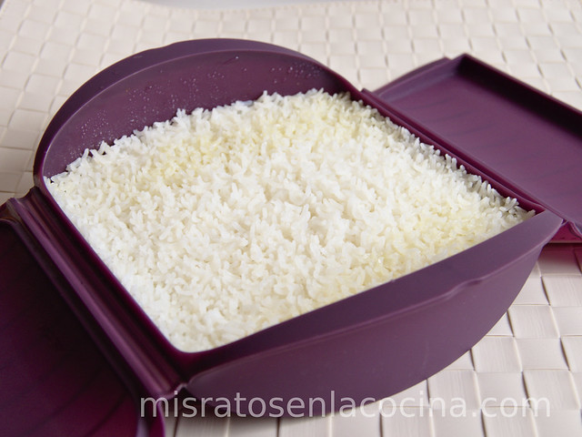 Arroz blanco microondas estuche de vapor Lékué