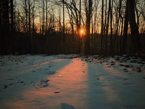 scenic inspiring snow winter sunset