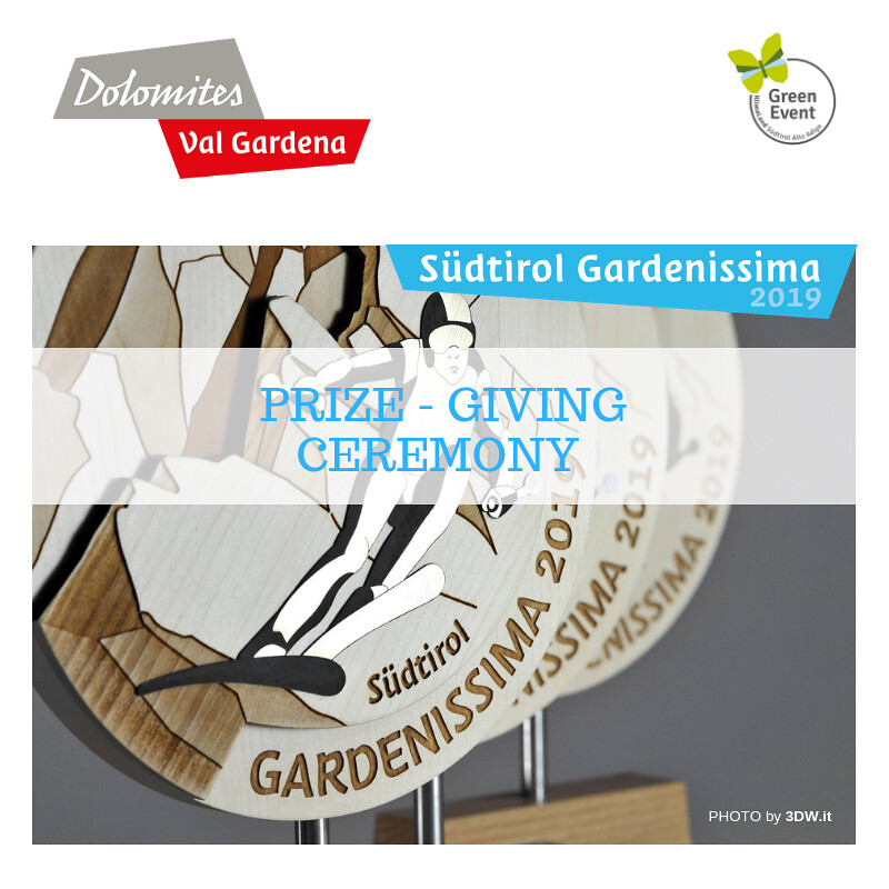 PRIZE-GIVING CEREMONY Südtirol Gardenissima 2019