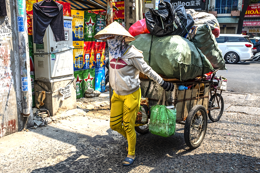 Collector of recyclables on 3-12-19--Saigon