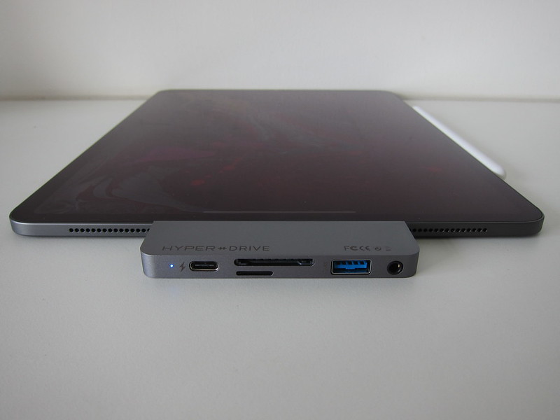 HyperDrive USB-C Hub for iPad Pro 2018 - With iPad Pro - Front