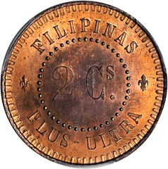1859 Philippines 2 centavos Pattern reverse