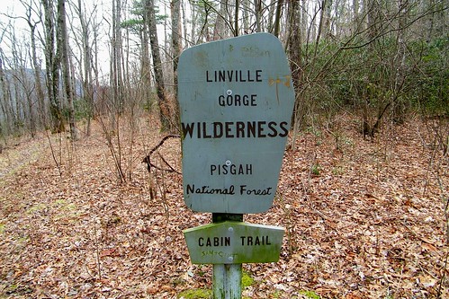 cabin trail linville gorge pisgah wilderness sign burke north carolina