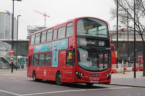 Arriva London DW498 on Route 158, Stratford