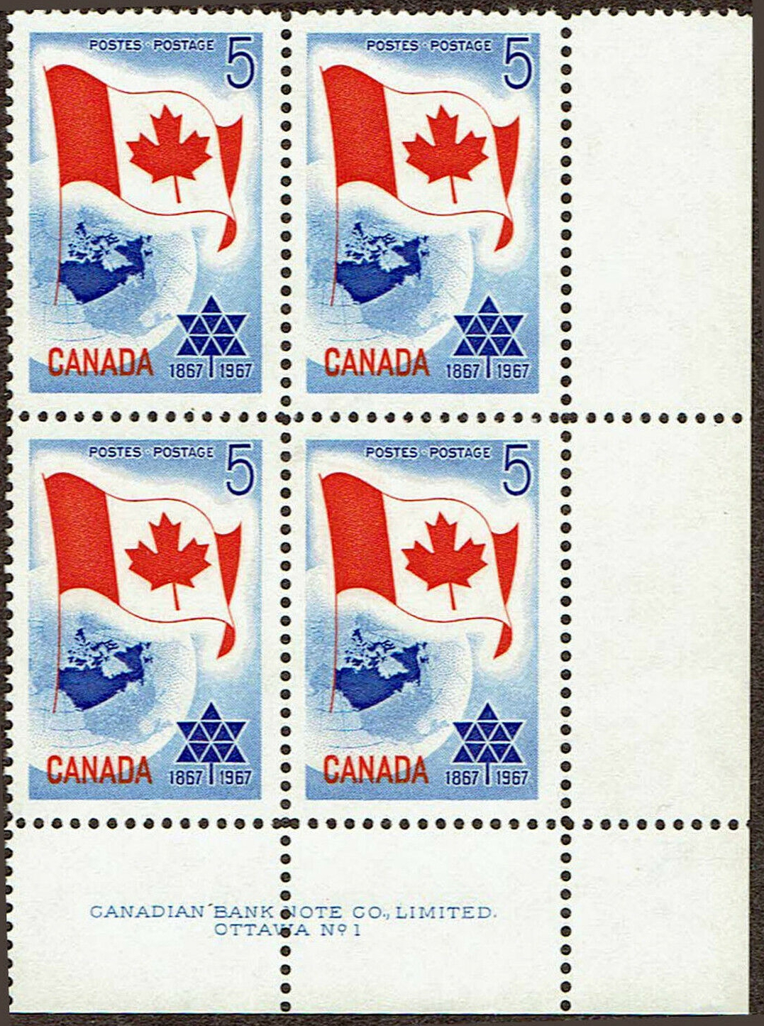 Canada - Scott #453 (1967) block of 4