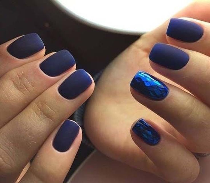 Lovely blue matte nail designs 2019 - fashionist now