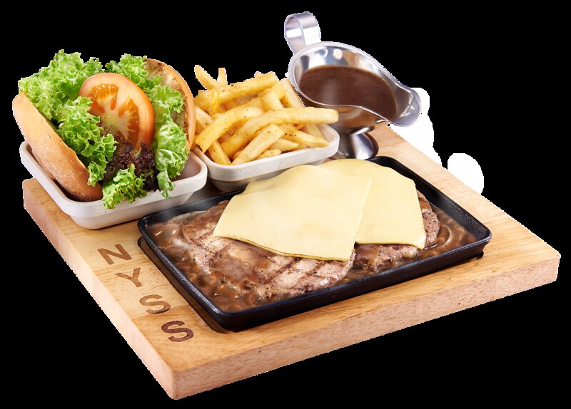 Sizzling Double Cheese Lamb Burger