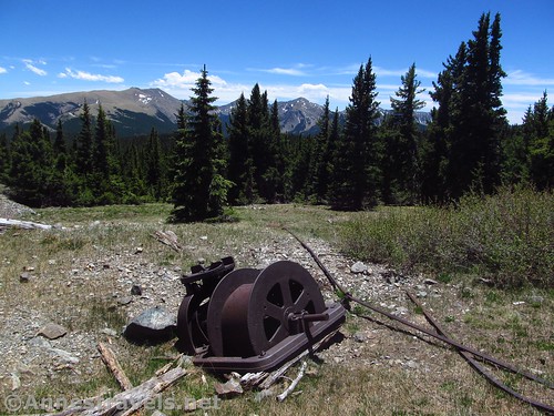 Part of the old mining or ski apparatus remains along the Gold Hill Trail in Carson National Forest, New Mexico
