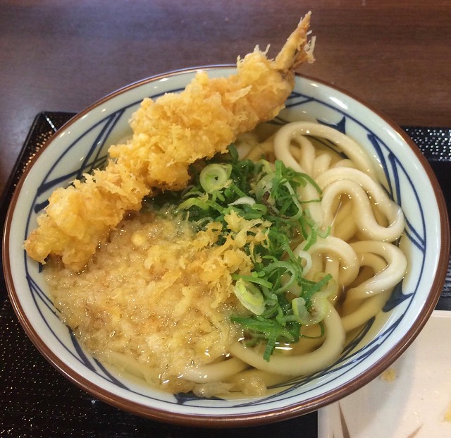 Shrimp tempura with udon noodles