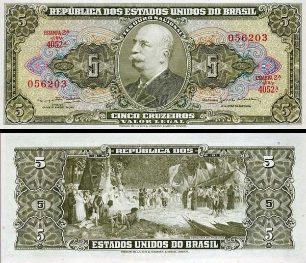 5 cruzeiros Brazília 1962-64, P176