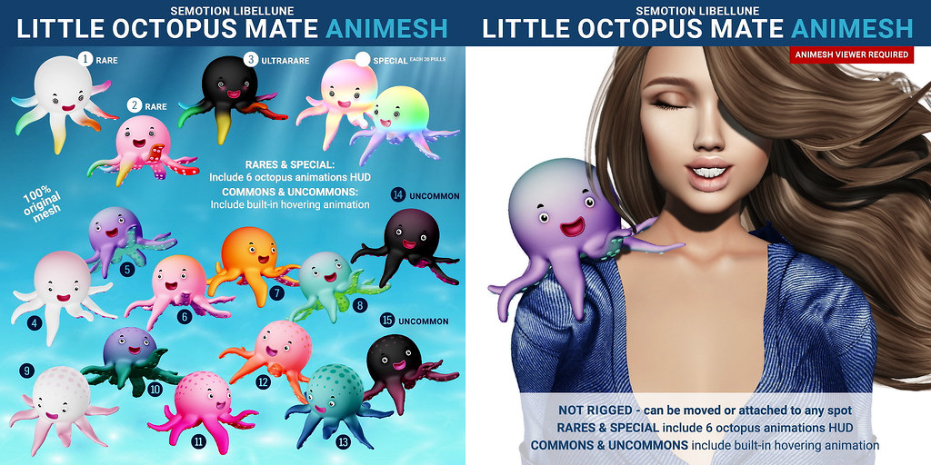 SEmotion Libellune Little Octopus Animesh Mate! - TeleportHub.com Live!
