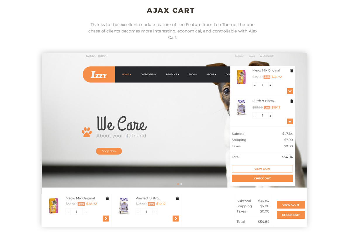 Ajax cart - Bos Izzy - Pet Shop and Veterinary Clinic