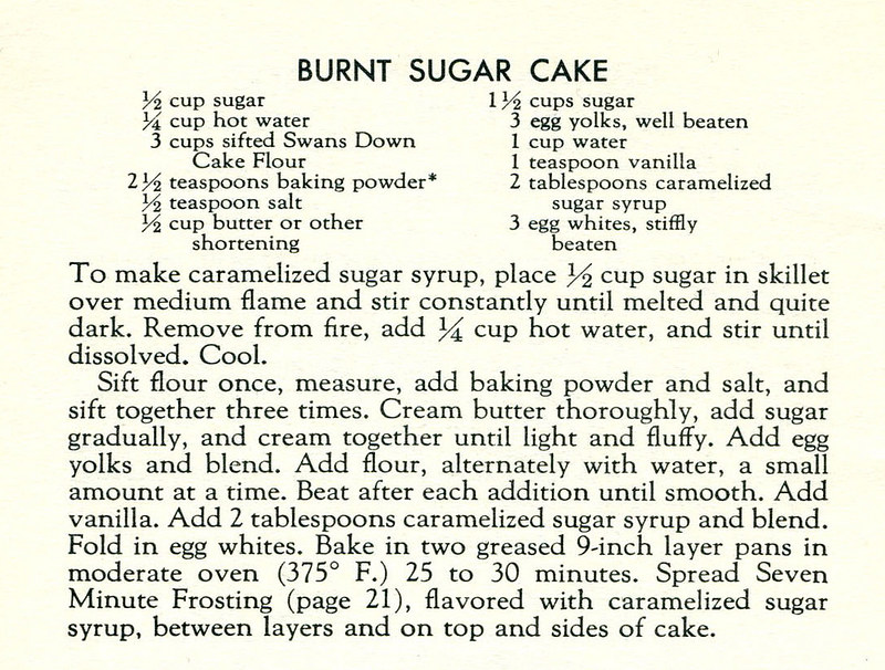 Burnt Sugar Cake